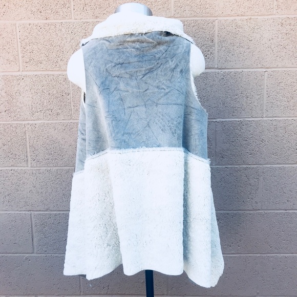 Gray vegan fur cardigan - Picture 3 of 5